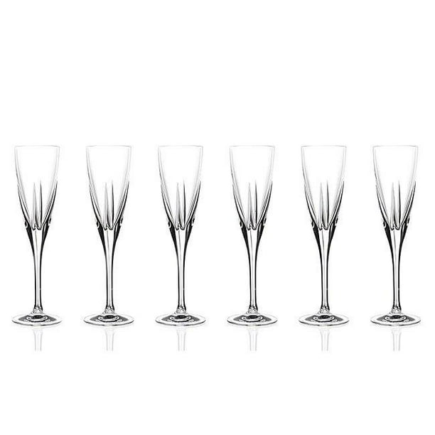Lorren Home Trends RCR Crystal Fusion Collection Champagne Glass Set of 6 